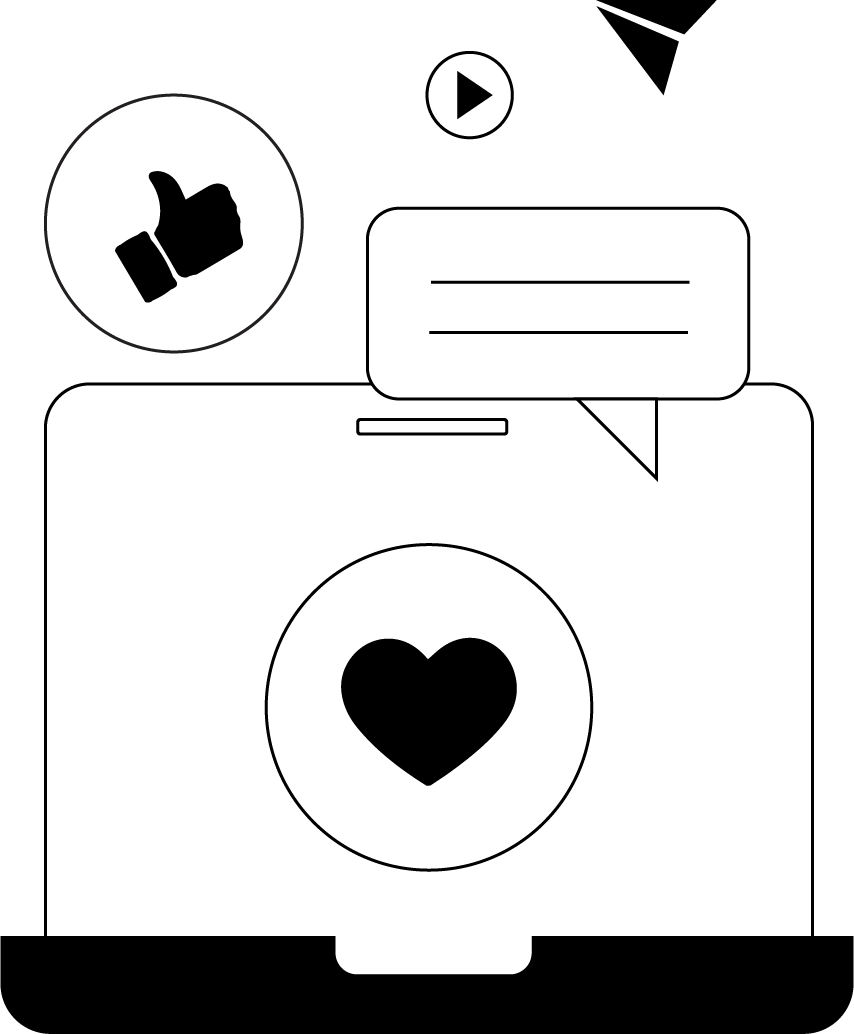 Social Media Management Icon - content creation and audience engagement