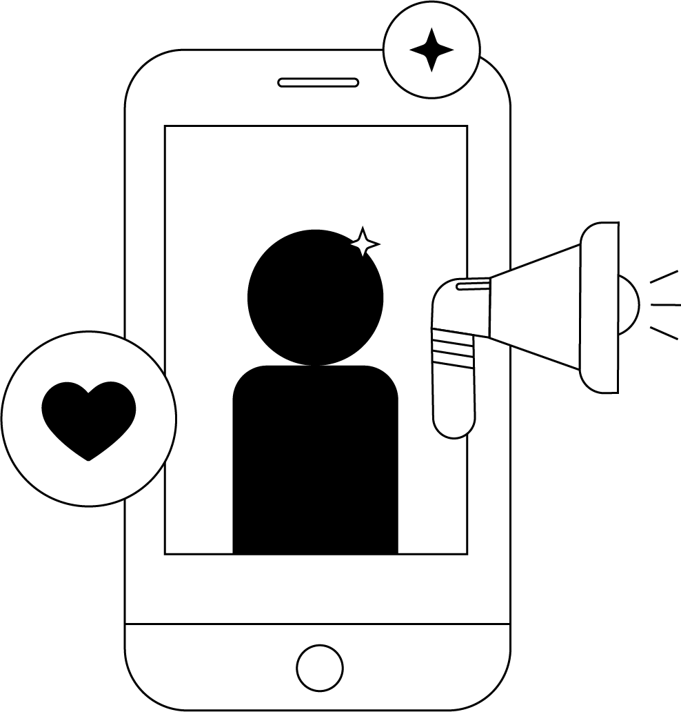 Influencer Marketing and Talent Engagement Icon - creators and campaign management